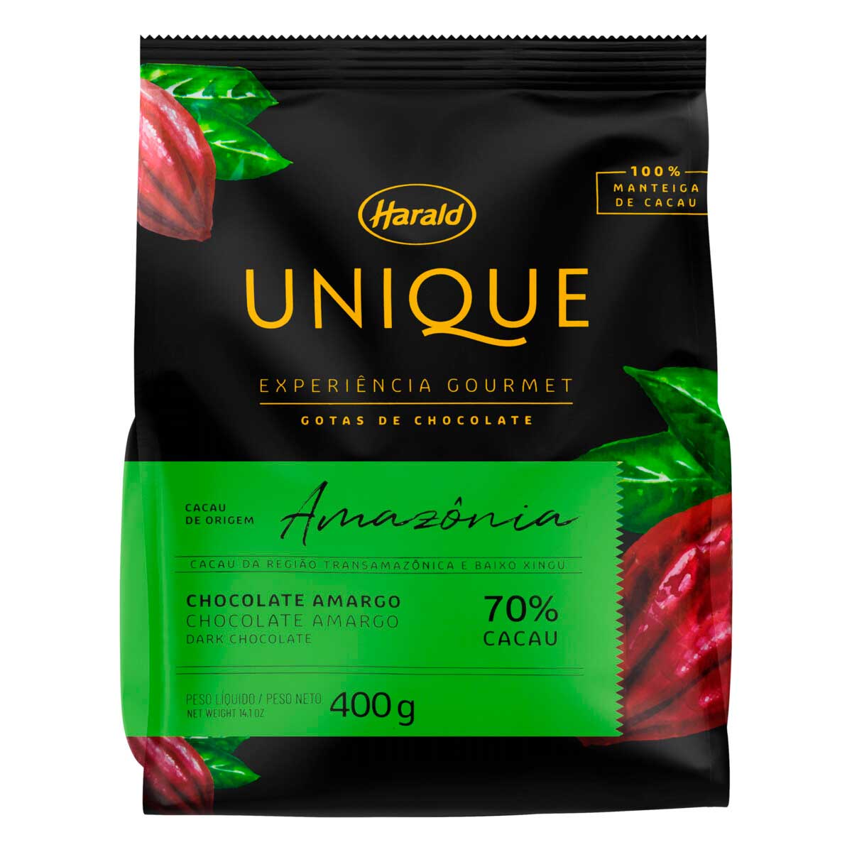 Chocolate Amargo em Gotas 70% Cacau Unique 400g