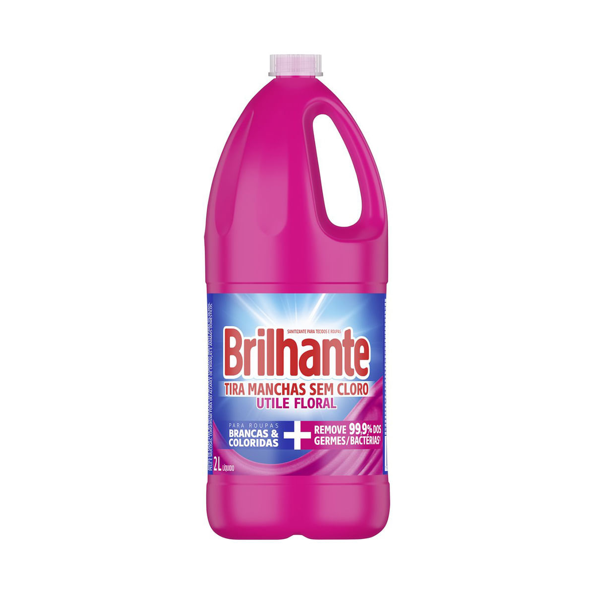 Tira-Manchas Líquido Roupas Brancas e Coloridas Floral Brilhante Utile Frasco 2 L