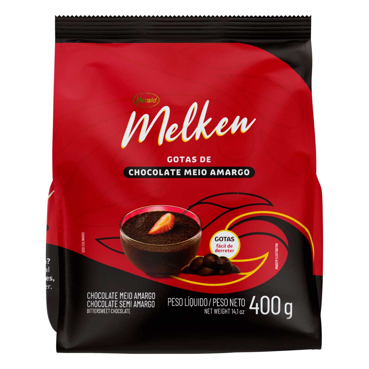 Chocolate Meio Amargo em Gotas Melken 400g