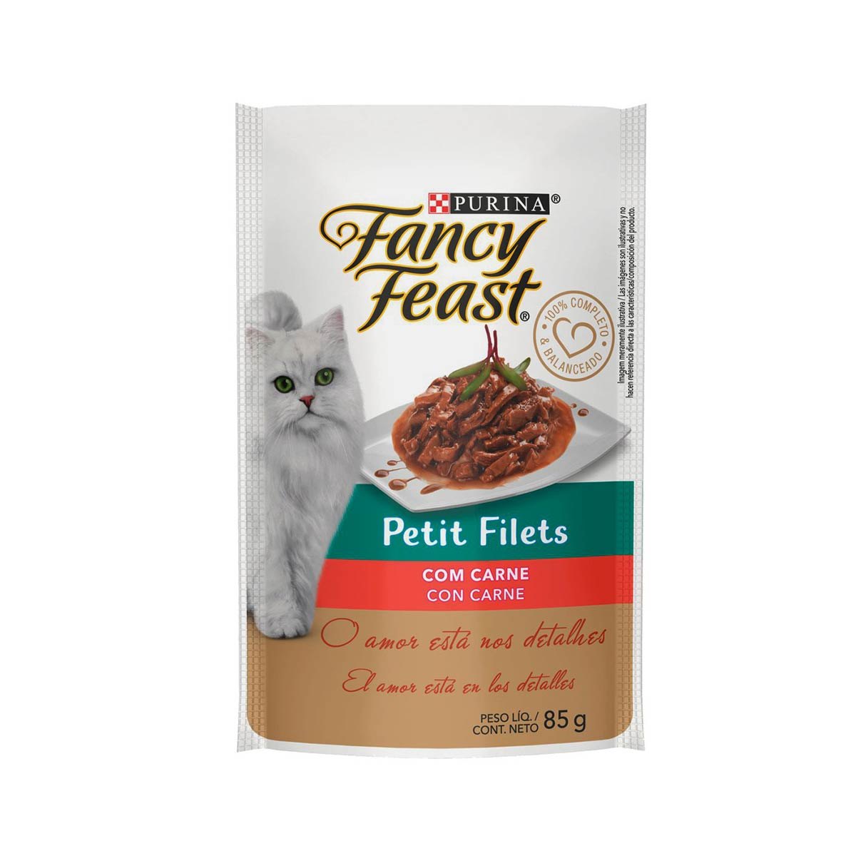 Ração Úmida para Gatos Adulto Fancy Feast Petit Filet Carne Sachê 85g