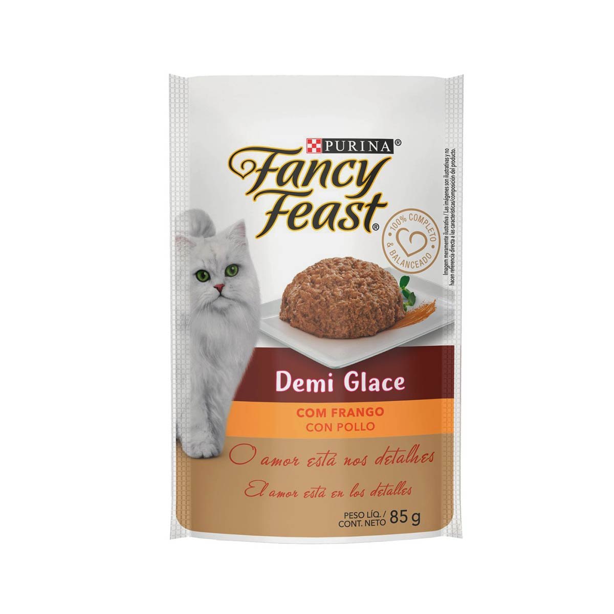 Ração Úmida para Gatos Adulto Fancy Feast Demi Glace Frango Sachê 85g