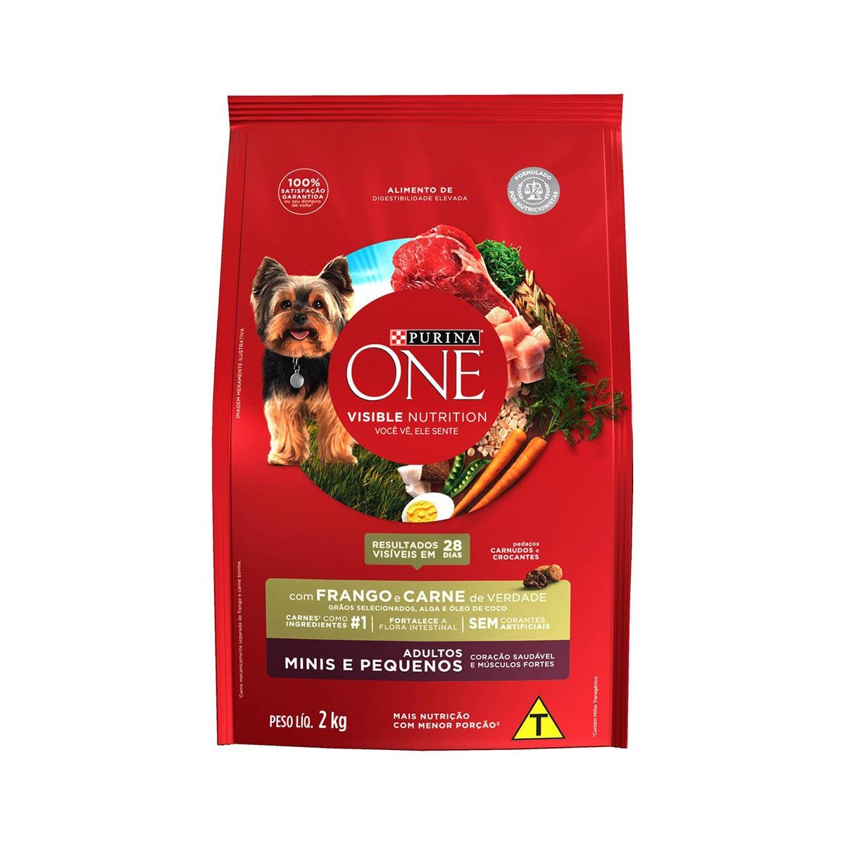 Ração Seca para Cachorro Adulto Mini Purina One Frango e Carne 2Kg