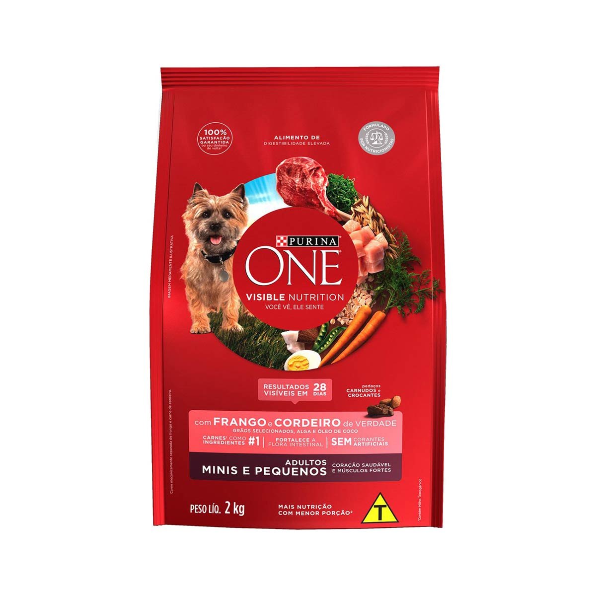 Ração Seca para Cachorro Adulto Mini Purina One Frango e Cordeiro 2Kg