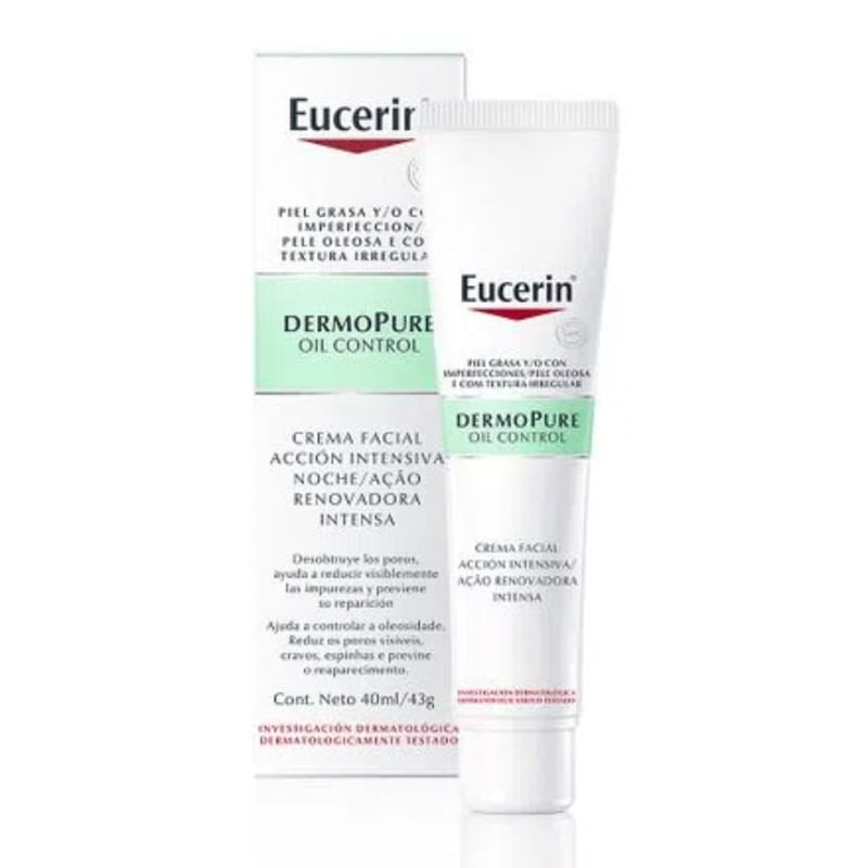 Creme Facial Eucerin Dermopure Ação Renovadora Antiacne 40ml