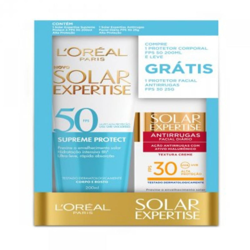 Kit Protetor Solar Corporal 200ml + Expertise Facial 25g  L'Oréal