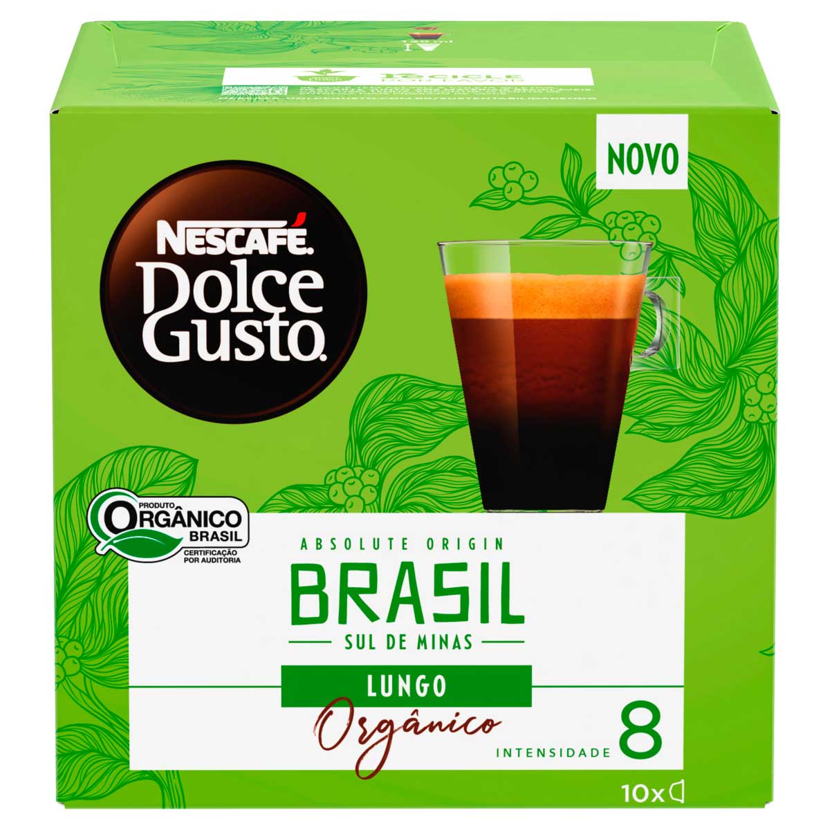 Café Lungo Orgânico Nescafé Dolce Gusto Absolute Origin Brasil Caixa com 10 Cápsulas