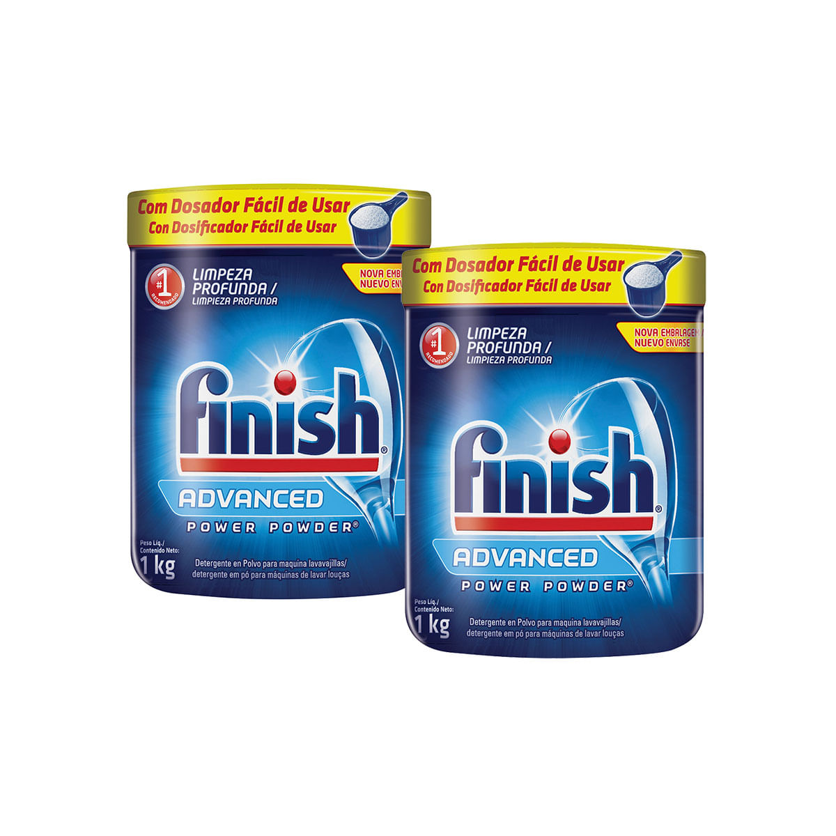 Kit com 2 Detergente em Pó Finish 1Kg