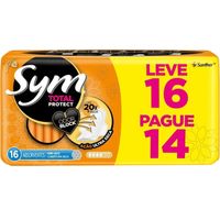 Absorvente Sym Total Protect Seca com Abas com Leve 16 Unidades Pague 14 Unidades