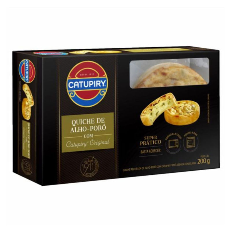 Quiche Congelada de Alho-Poró Com Catupiry Original Caixa 200g