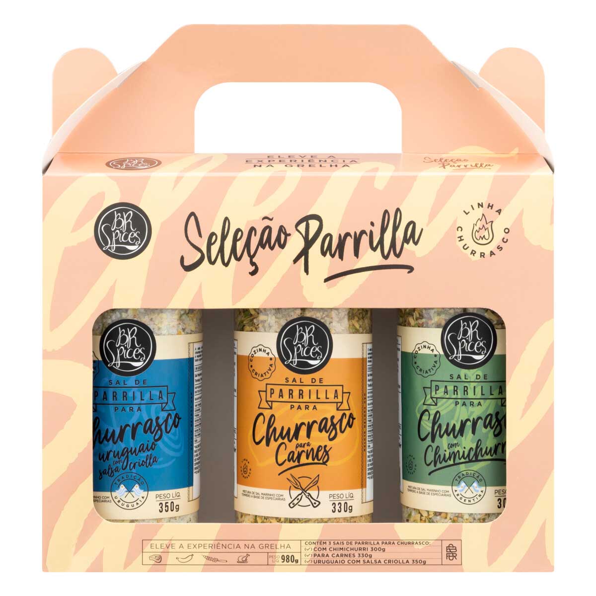 Kit Sal de Parrilla Uruguaio com Salsa Criolla + Sal para Churrasco + Sal com Chimichurri BR Spices