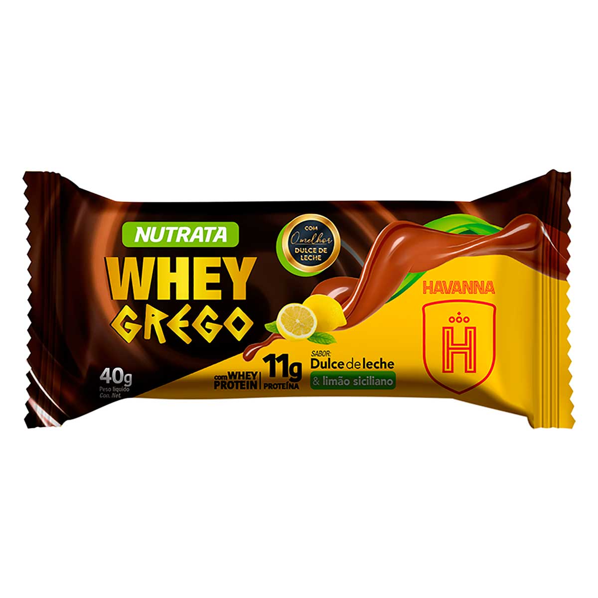 Barra Proteica Whey Bar Grego Sabor Doce de Leite com Limão Havanna Nutrata 40g