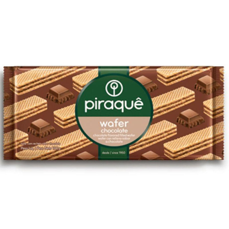 Biscoito Wafer Chocolate Piraquê Pacote 100g