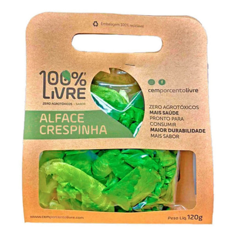 Alface Crespinha 100% Livre com 120 g