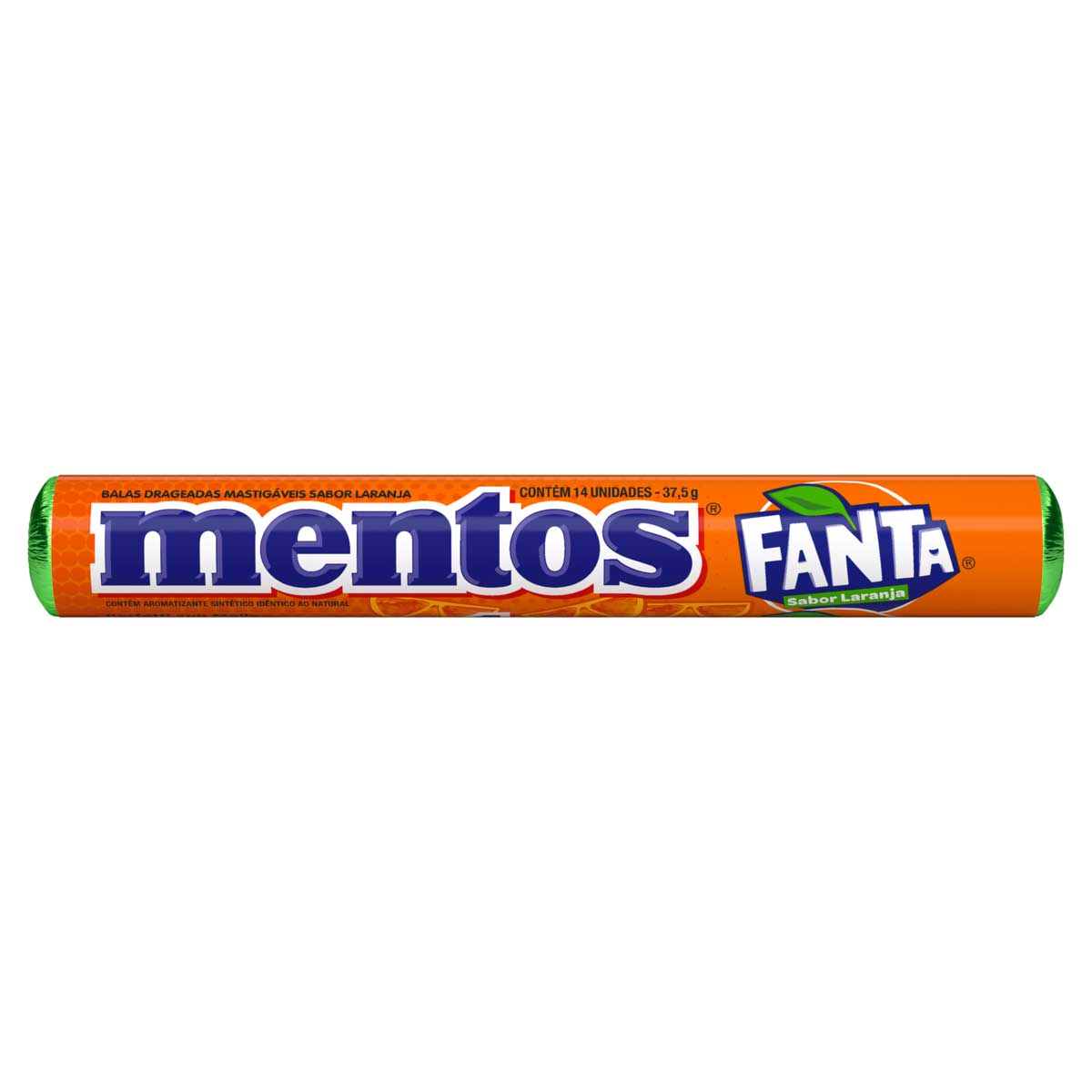 Bala Drageada Mastigável Fanta Laranja Mentos 37,5g