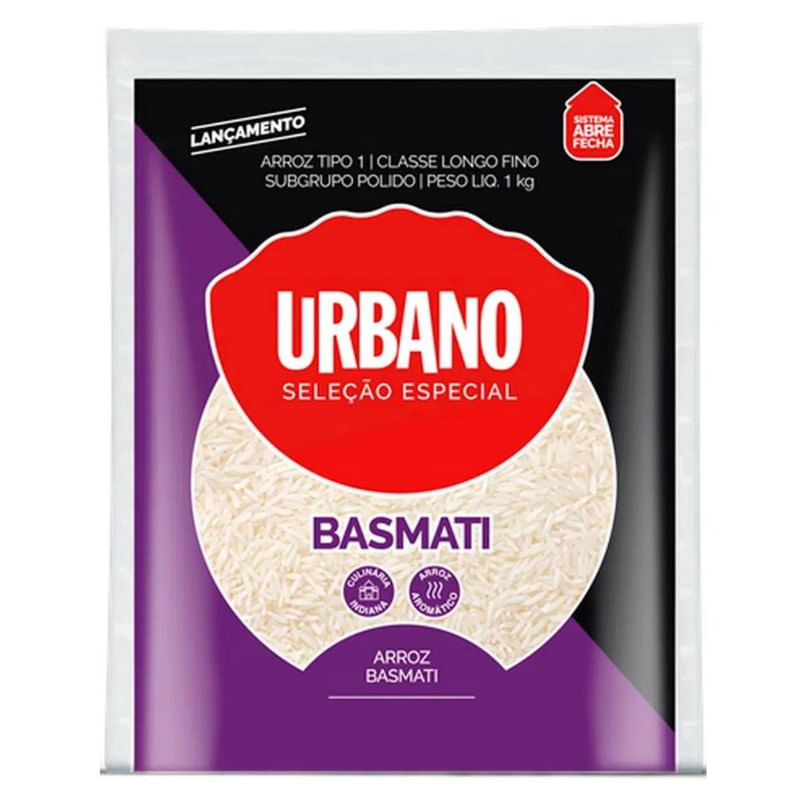 Arroz Basmati Seleção Especial Urbano Pacote 1Kg