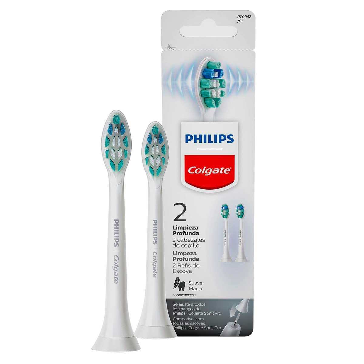 Refil para Escova de dente Elétrica Philips Colgate Limpeza Profunda 2 unid