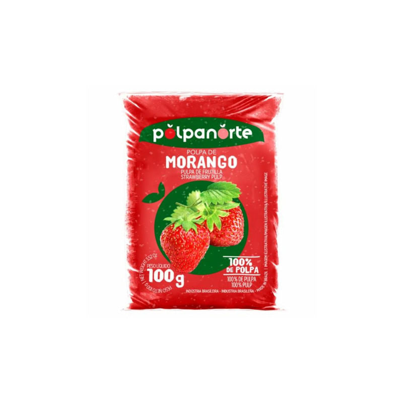 Polpa de Fruta Polpa Norte Morango com 100 g