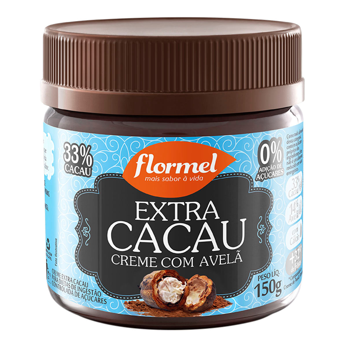 Creme de Avelã com Extra Cacau Flormel 150g