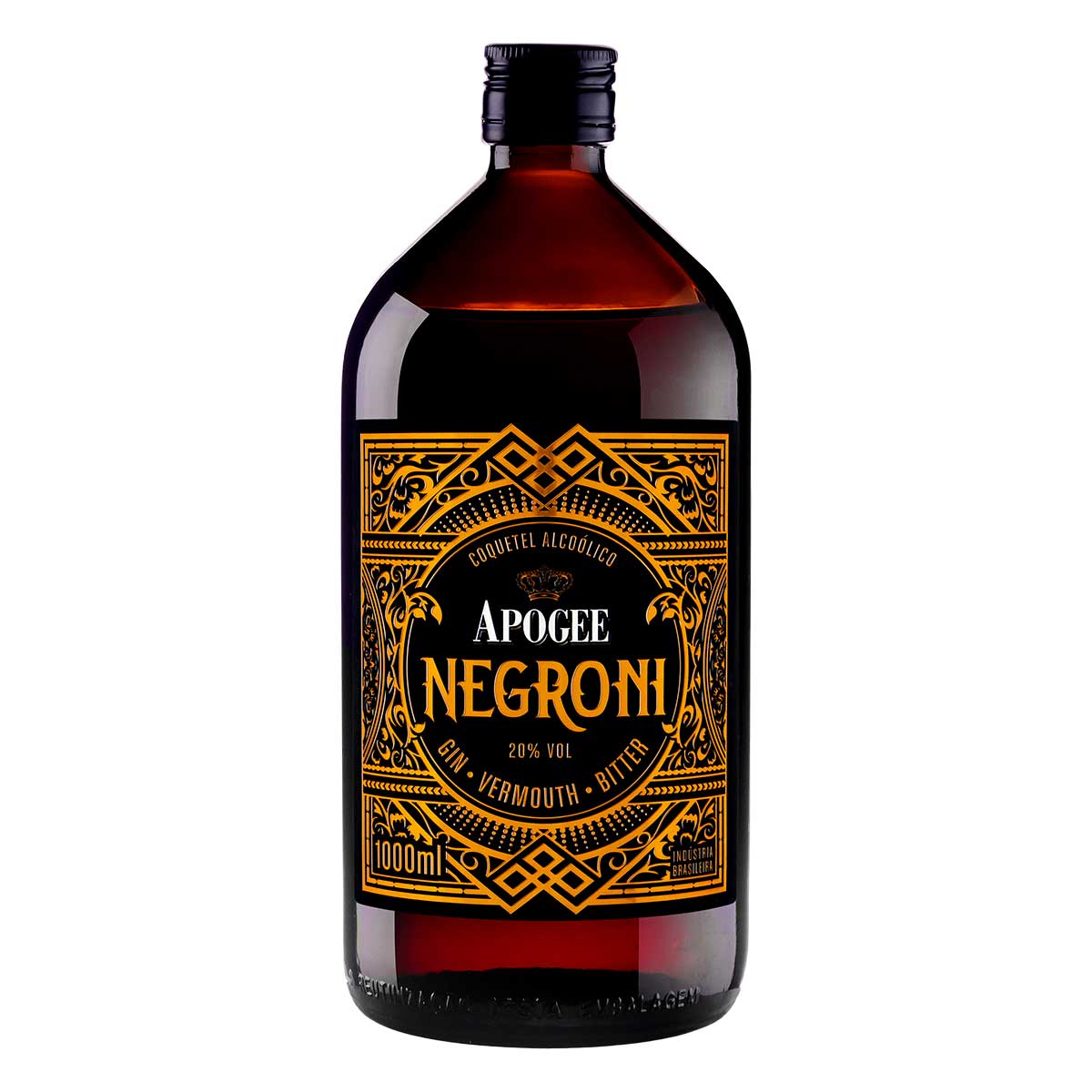 Coquetel Alcoólico Negroni Gin, Vermouth e Bitter Apogee Garrafa 1L