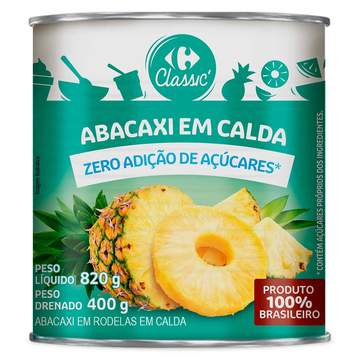 Abacaxi em Calda Diet Carrefour Classic 400g