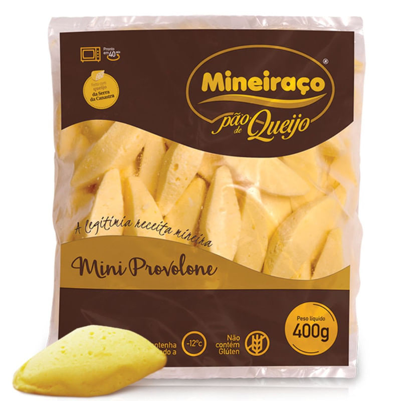 Pão de Queijo Mini Provolone Mineiraço Pacote 400g