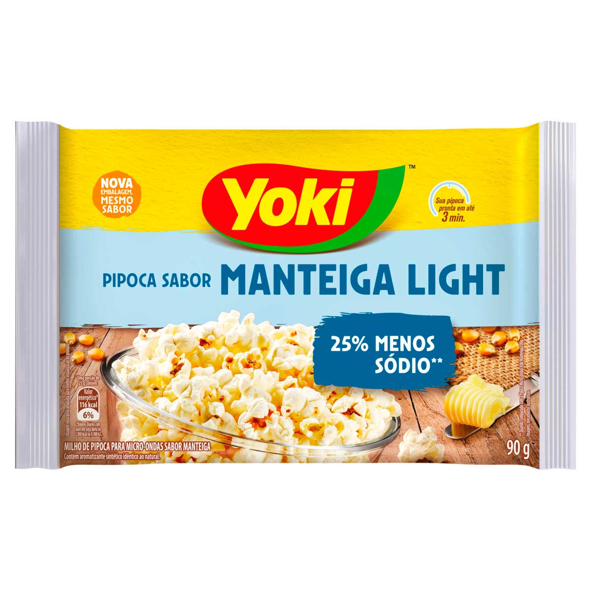 Pipoca para Micro-Ondas Manteiga Light Yoki 90g