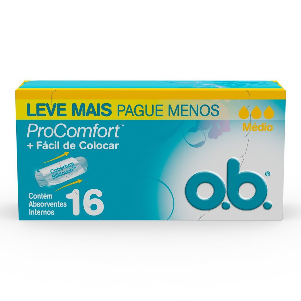 Absorvente interno super leve mais pague menos O.B ProComfort 16 unidades