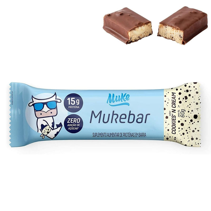 Barra de Proteína Sabor Cookies'n Cream Muke Mukebar 60g