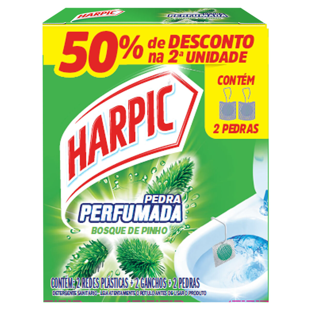 Pedra Sanitária Perfumada Bosque de Pinho Harpic 2 Unidades