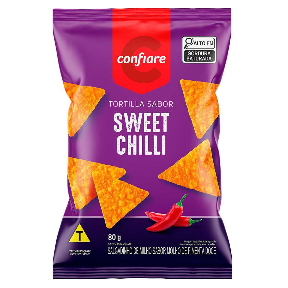 Salgadinho Tortilha Sweet Chili Confiare 80g