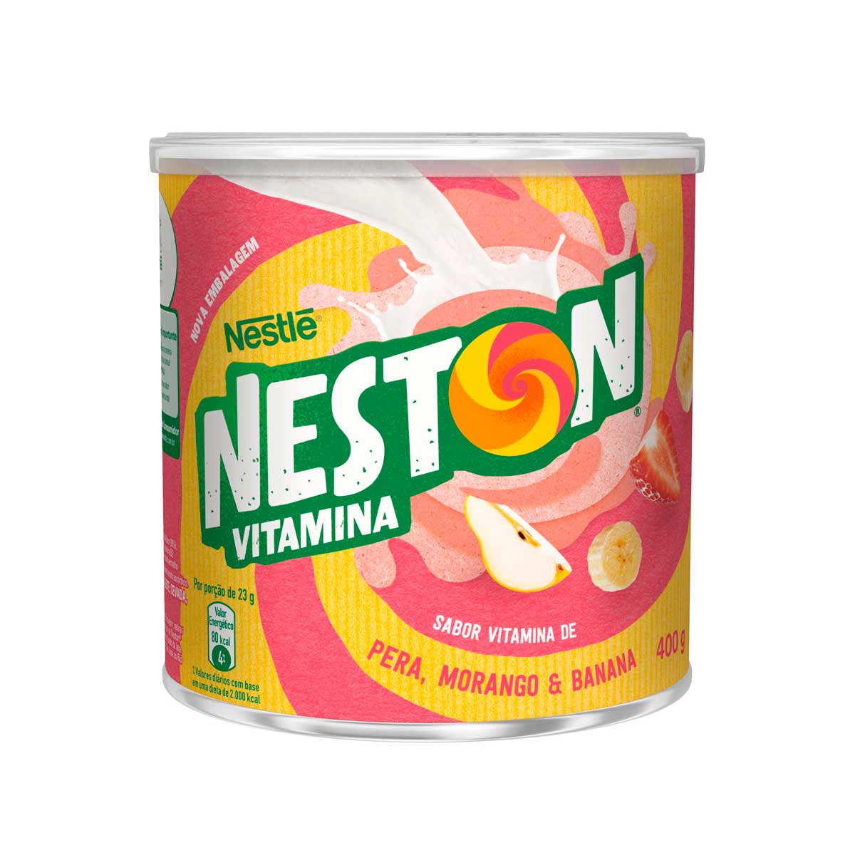 NESTON Vitamina - Pó para preparo instantâneo Morango, Pera e Banana 400g