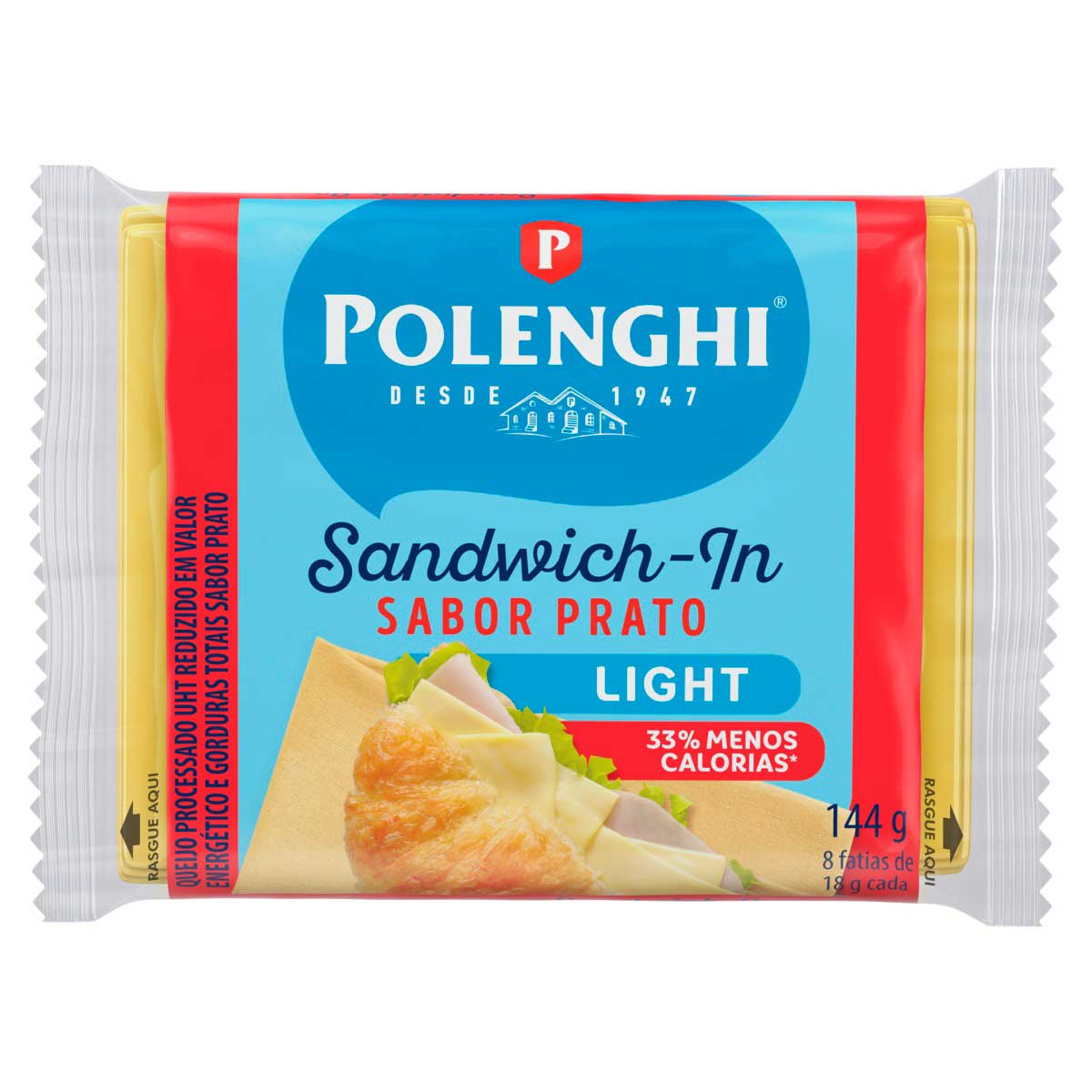 Queijo Prato Fatiado Light Polenghi Sandwich-In 144g