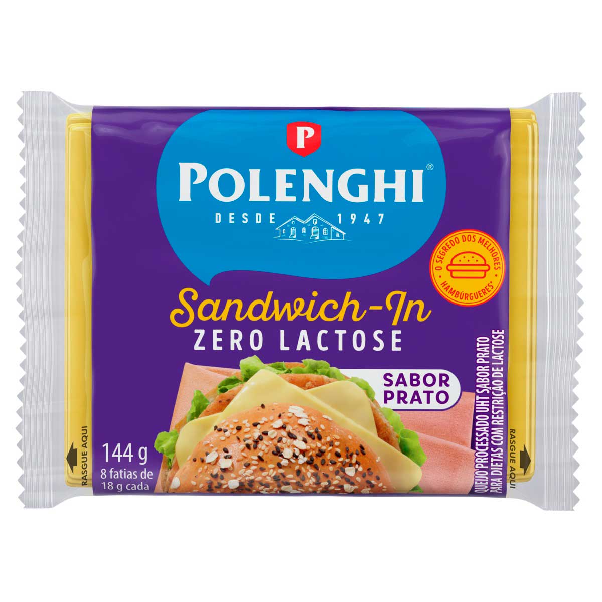 Queijo Prato sem Lactose Polenghi Sandwinch-In 144g