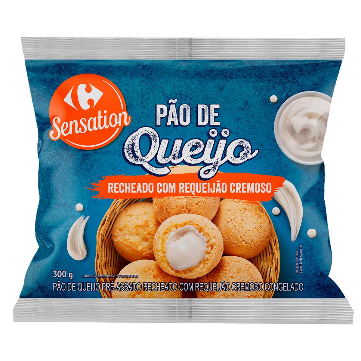 Pão de Queijo Recheado com Requeijão Carrefour Sensation 300g