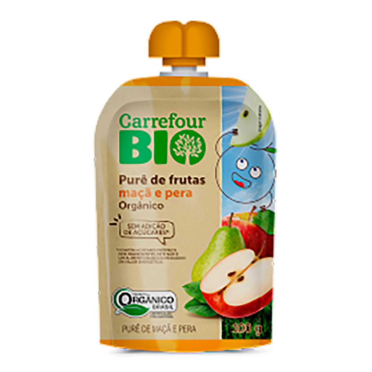 Purê de Frutas Sabor Maçã e Pera Carrefour Bio 100g