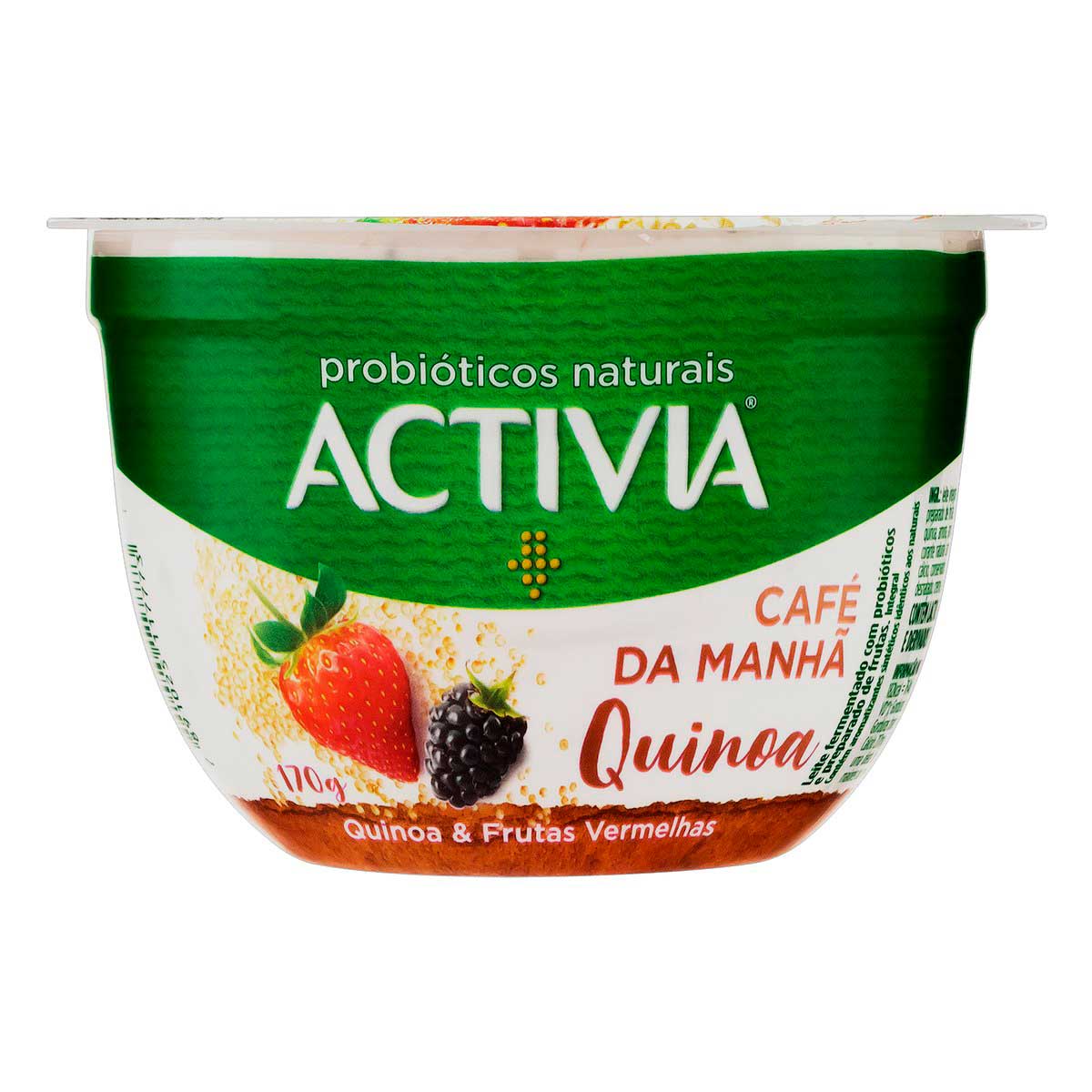 Leite Fermentado Integral Sabor Quinoa & Frutas Vermelhas Activia Café da Manhã 170g