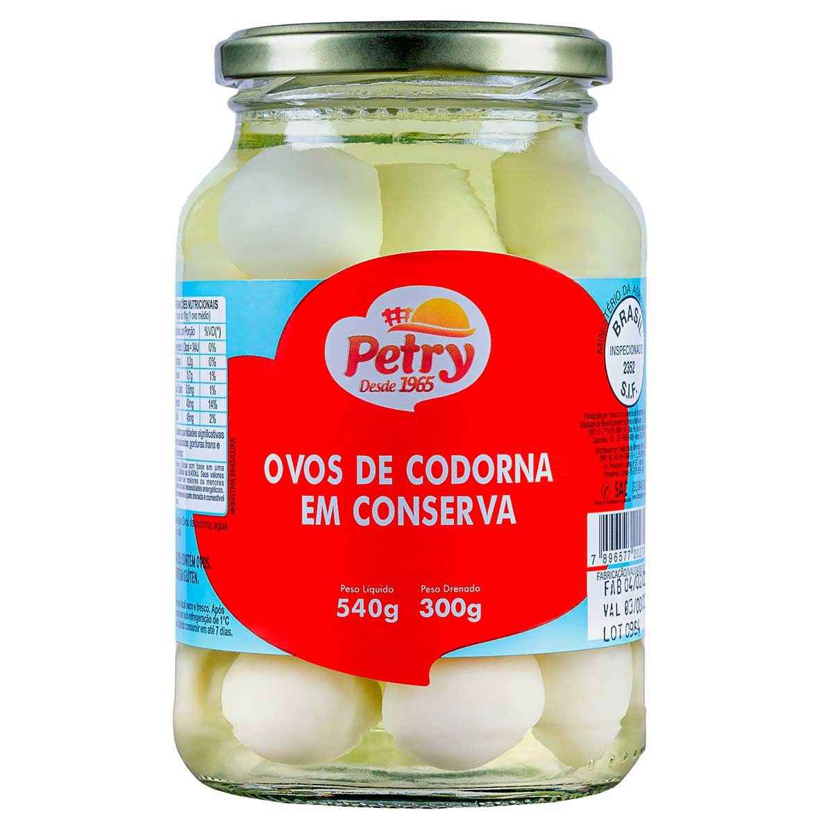 Ovos de Codorna em Conserva Petry 300 G