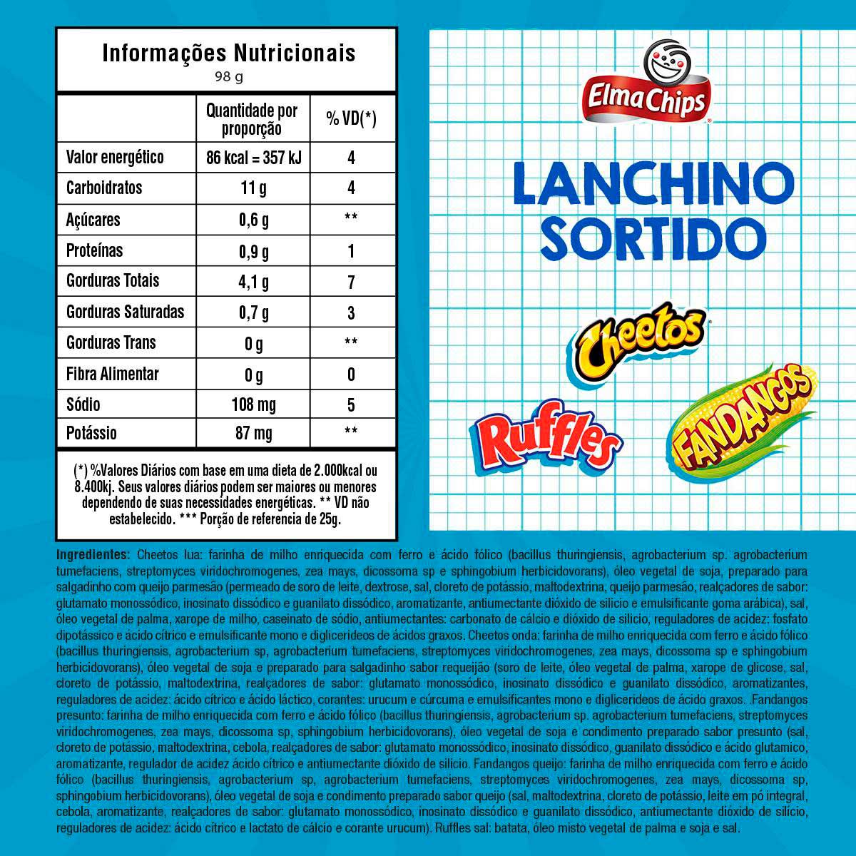 Kit Salgadinhos Sortidos Lanchinho Elma Chips com 5Un