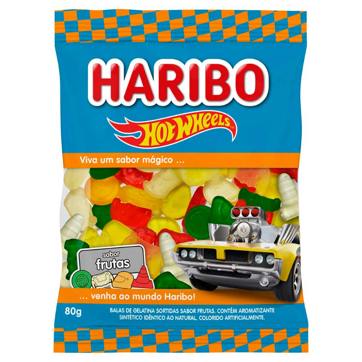 Bala de Gelatina Frutas Hot Wheels Race 80g