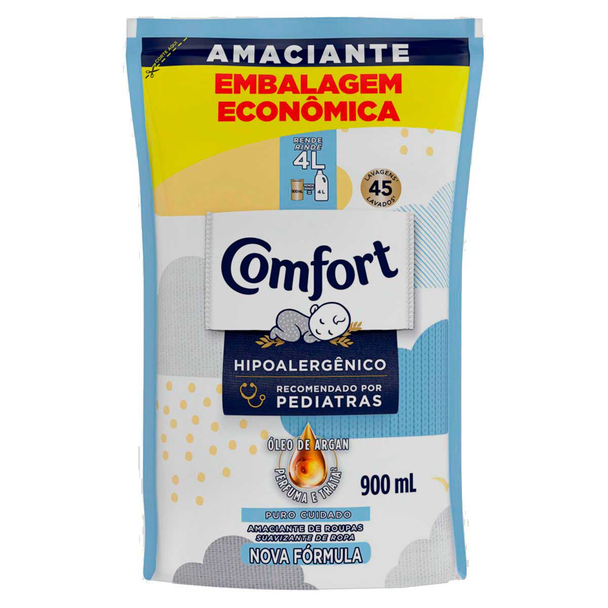 Amaciante Concentrado Comfort Puro Cuidado Refil 900ml