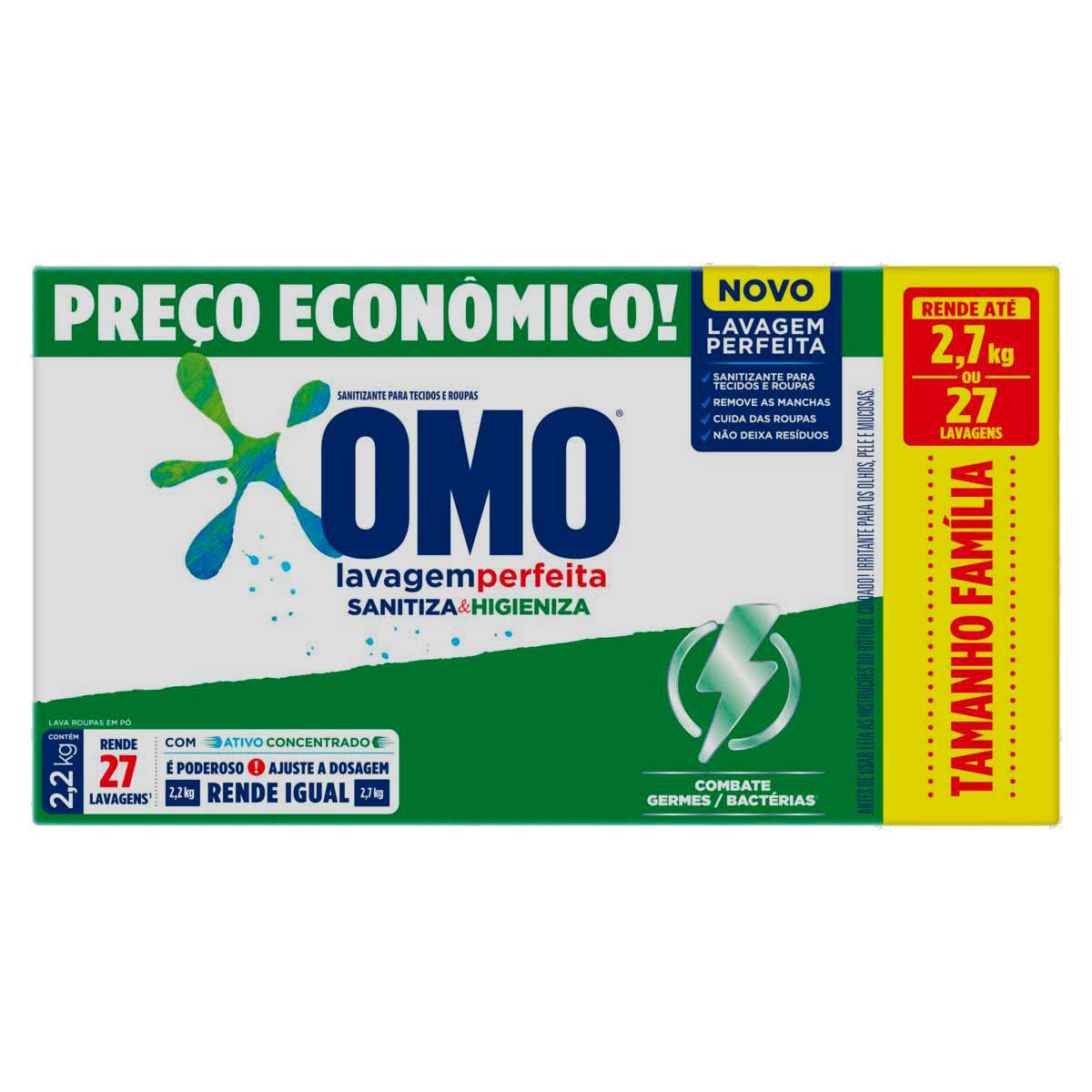 Sanitizante Omo Lavagem Perfeita Sanitiza e Higieniza 2.2kg