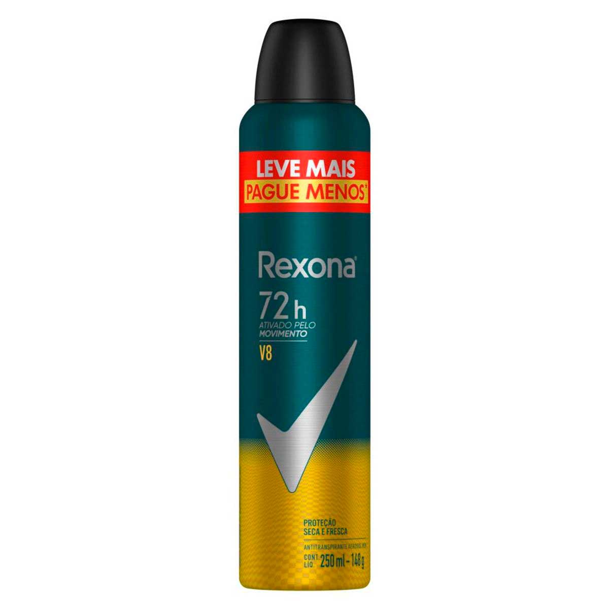 Antitranspirante Aerosol Rexona Men V8 250 ml