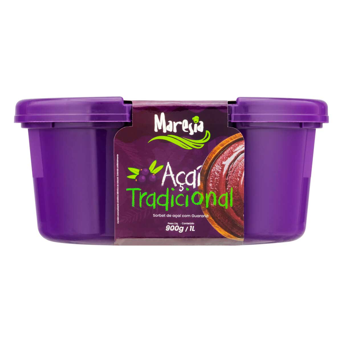 Sorbet Açaí com Guaraná Tradicional Maresia Pote 1l