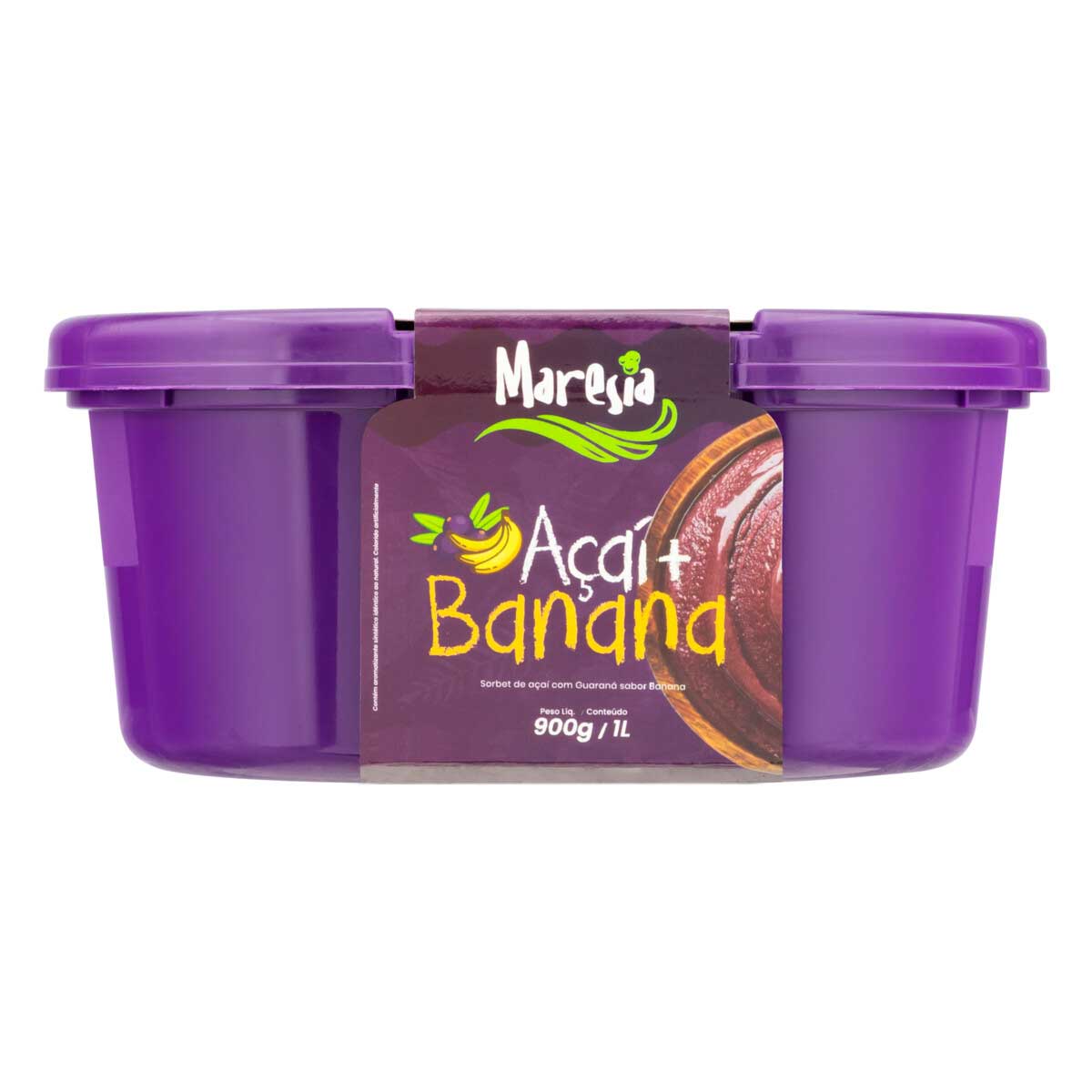 Sorbet Açaí com Guaraná e Banana Maresia Pote 1l