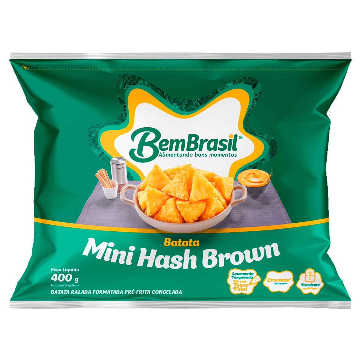 Minibatata Pré-Frita Hash Brown Congelada Bem Brasil Pacote 400g