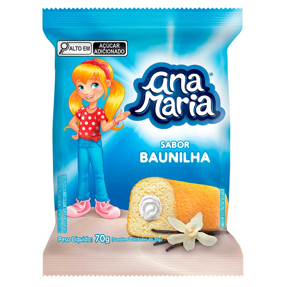 Bolo de Baunilha Recheado Ana Maria 70g