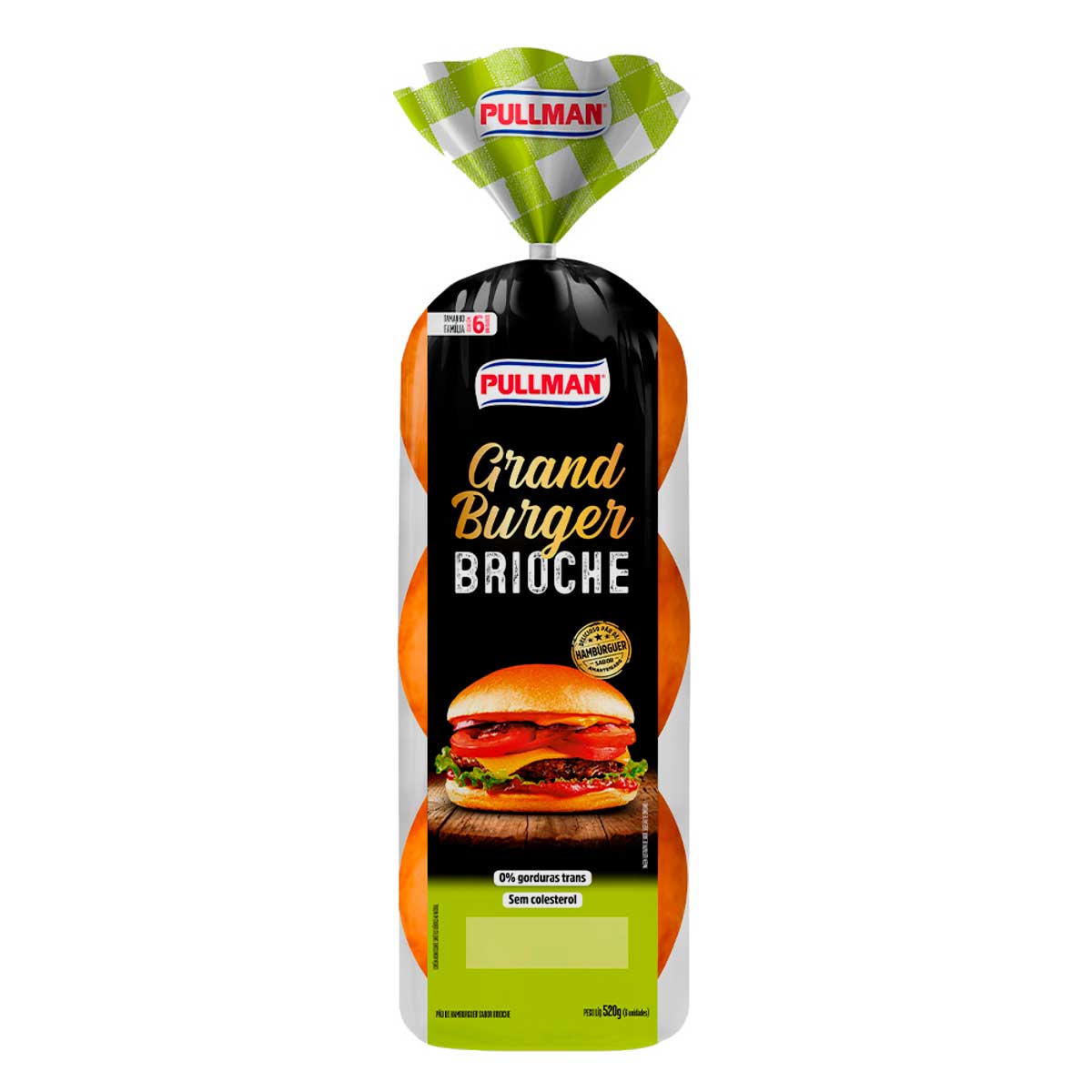 Pão para Hambúrguer Brioche Pullman Grand Burger 520g