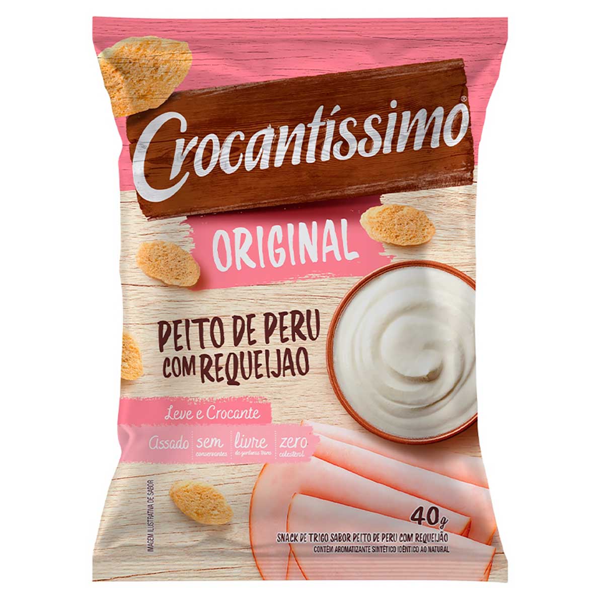 Snack de Trigo Sabor Peito de Peru com Requeijão Crocantíssimo Original 40g