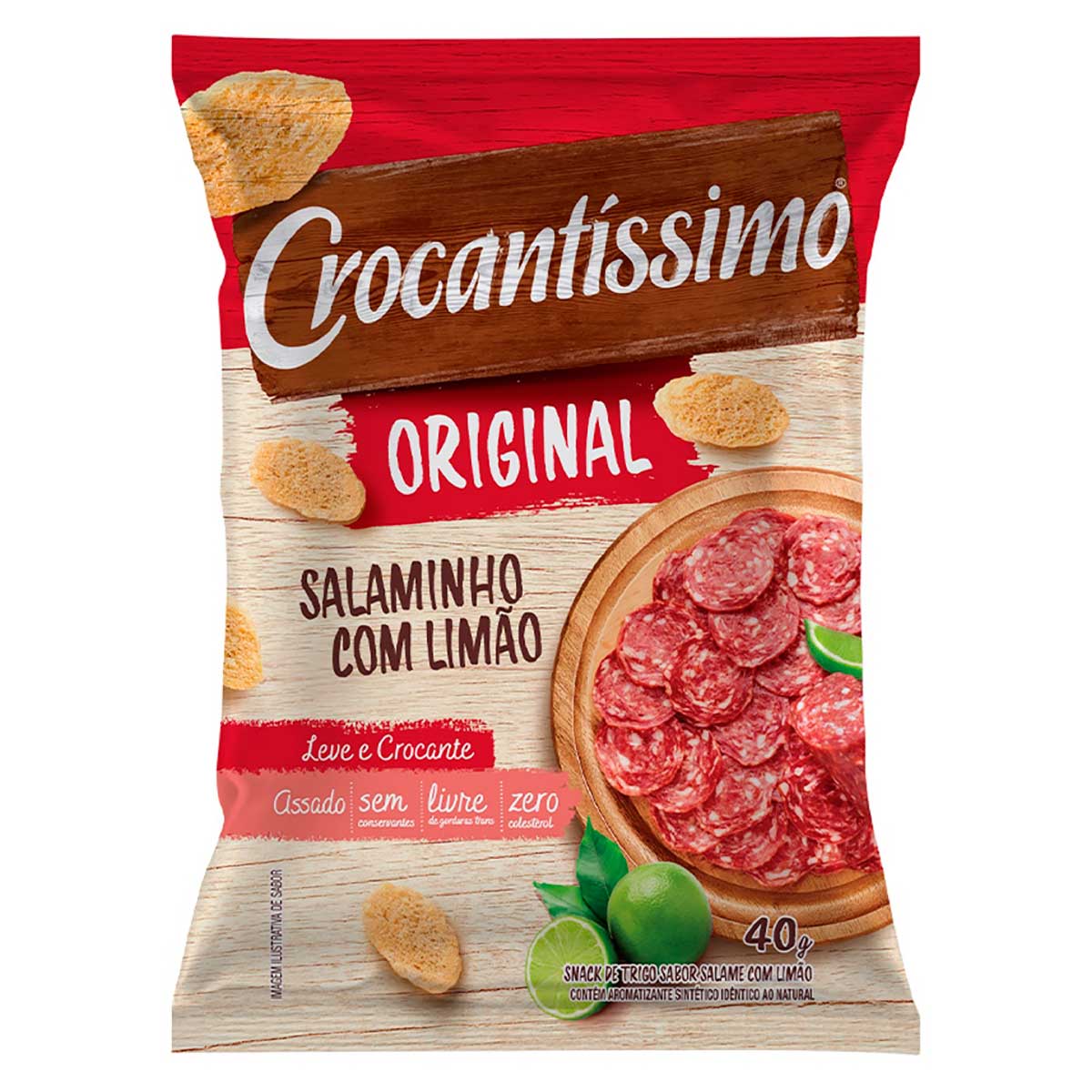 Snack de Trigo Sabor Salaminho com Limão Crocantíssimo Original 40g