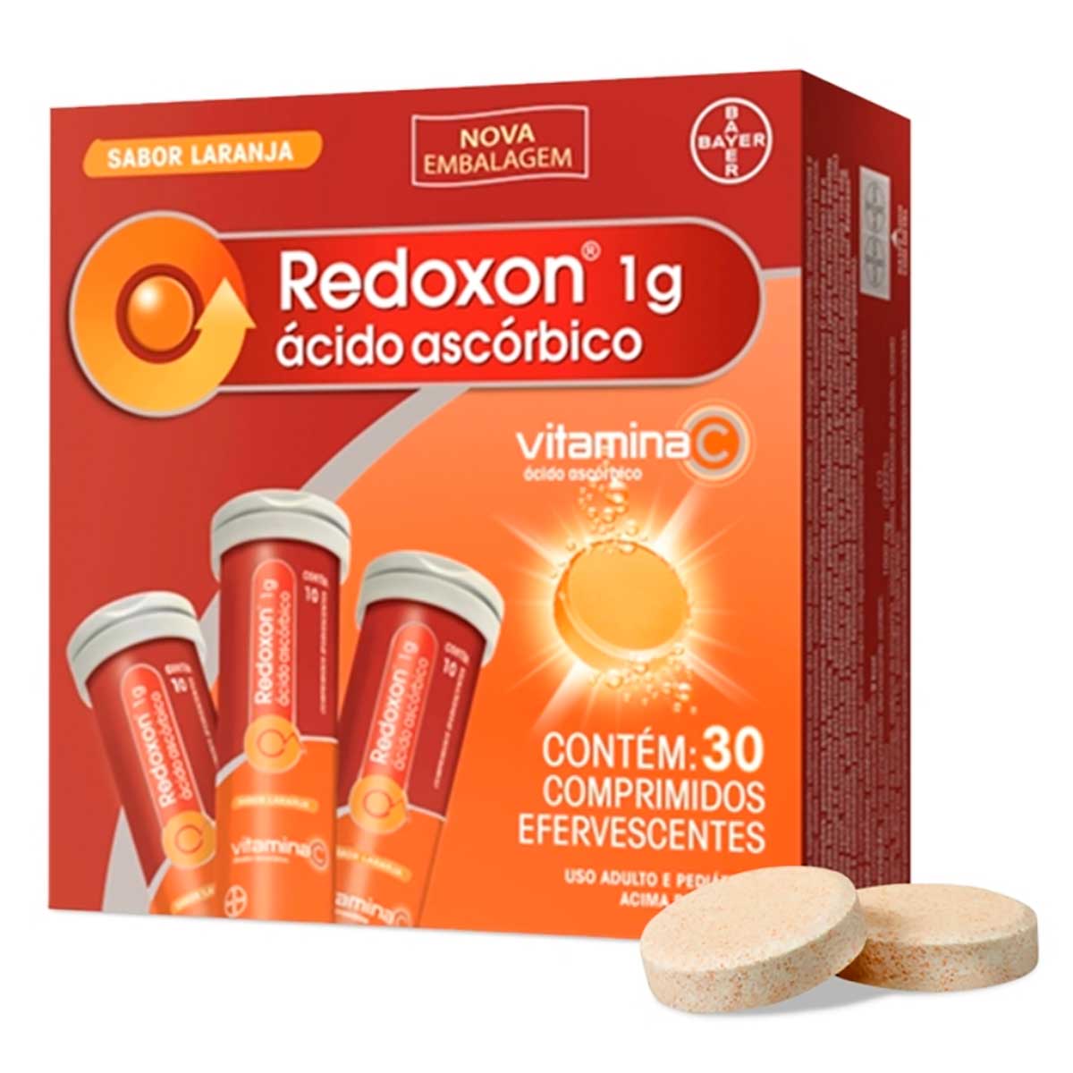 Redoxon 1G Vitamina C 30 Comprimidos Efervescentes Sabor Laranja ...